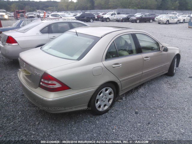 WDBRF81J95F626550 - 2005 MERCEDES-BENZ C 240 4MATIC GOLD photo 4