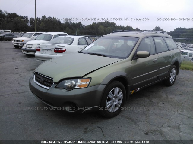 4S4BP62C857340635 - 2005 SUBARU LEGACY OUTBACK 2.5I LIMITED GREEN photo 2