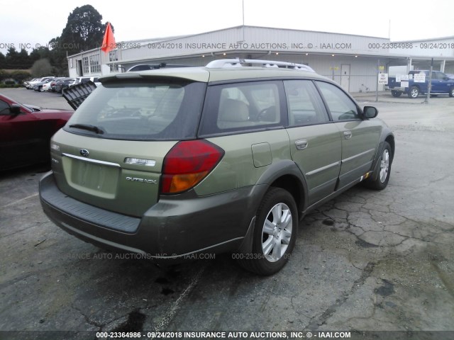 4S4BP62C857340635 - 2005 SUBARU LEGACY OUTBACK 2.5I LIMITED GREEN photo 4