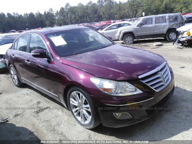 KMHGC46F39U051860 - 2009 HYUNDAI GENESIS 4.6L BURGUNDY photo 1