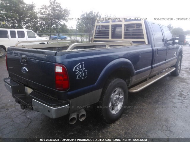 1FT7W2BT3EEB80195 - 2014 FORD F250 SUPER DUTY BLUE photo 4