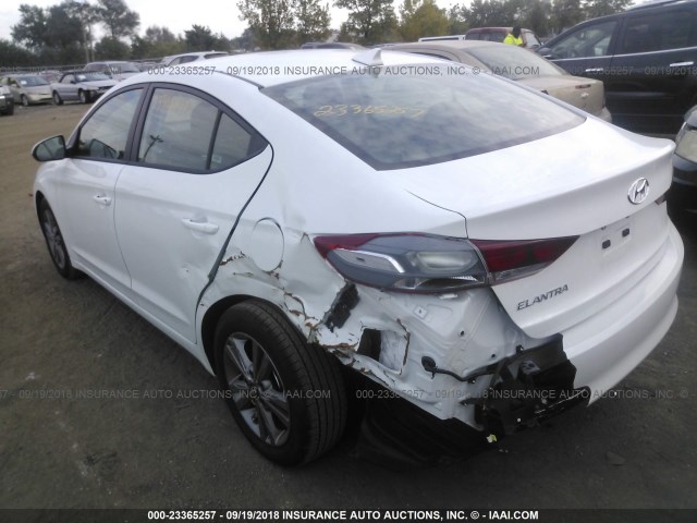 5NPD84LF5JH316578 - 2018 HYUNDAI ELANTRA SEL/VALUE/LIMITED WHITE photo 3