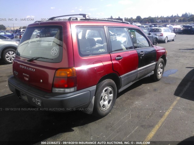 JF1SF6352XH742094 - 1999 SUBARU FORESTER L RED photo 4
