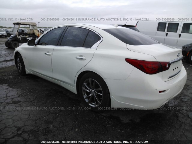 JN1BV7AP9FM349337 - 2015 INFINITI Q50 PREMIUM/SPORT WHITE photo 3