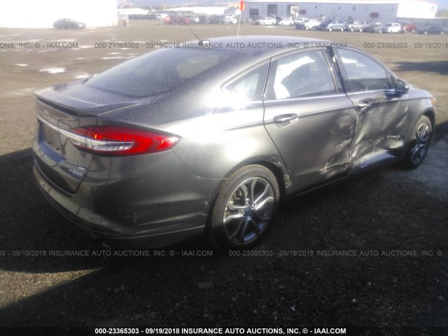 3FA6P0LU1HR357452 - 2017 FORD FUSION SE HYBRID GRAY photo 4