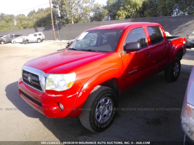 5TEJU62N27Z446200 - 2007 TOYOTA TACOMA DOUBLE CAB PRERUNNER RED photo 2