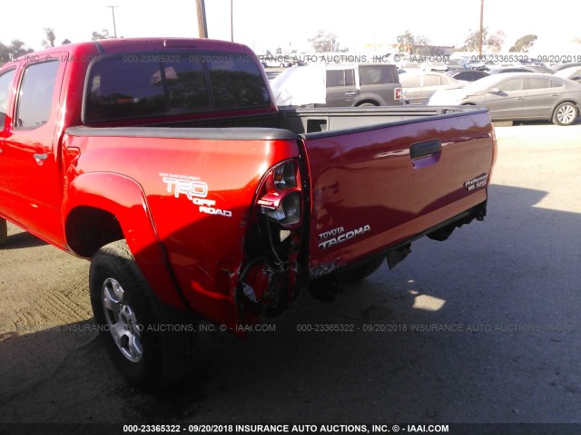 5TEJU62N27Z446200 - 2007 TOYOTA TACOMA DOUBLE CAB PRERUNNER RED photo 6