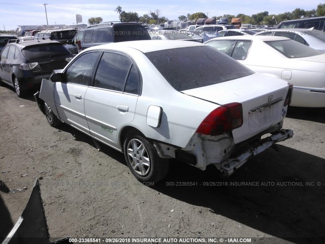 1HGEN26502L000041 - 2002 HONDA CIVIC GX WHITE photo 3