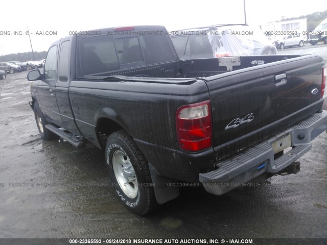 1FTZR45E03TA41496 - 2003 FORD RANGER SUPER CAB BLACK photo 3