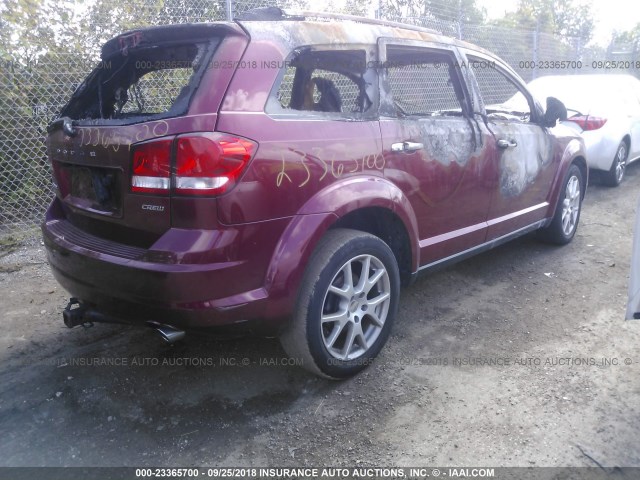 3D4PG3FG5BT522082 - 2011 DODGE JOURNEY CREW MAROON photo 4