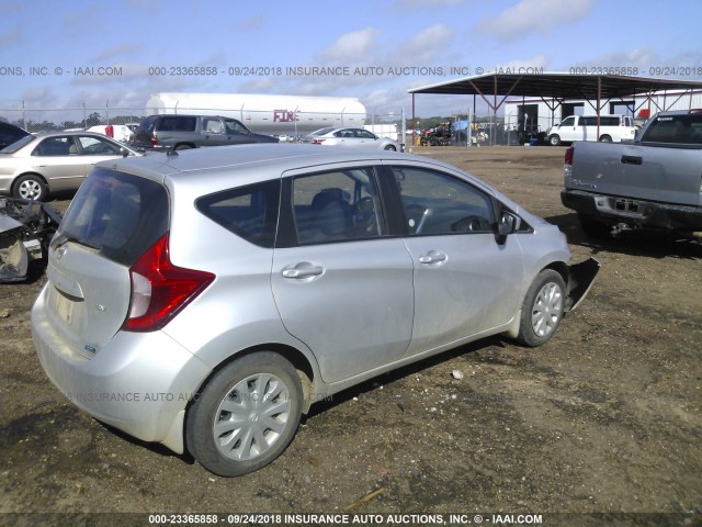 3N1CE2CP3FL411703 - 2015 NISSAN VERSA NOTE S/S PLUS/SV/SL/SR SILVER photo 4