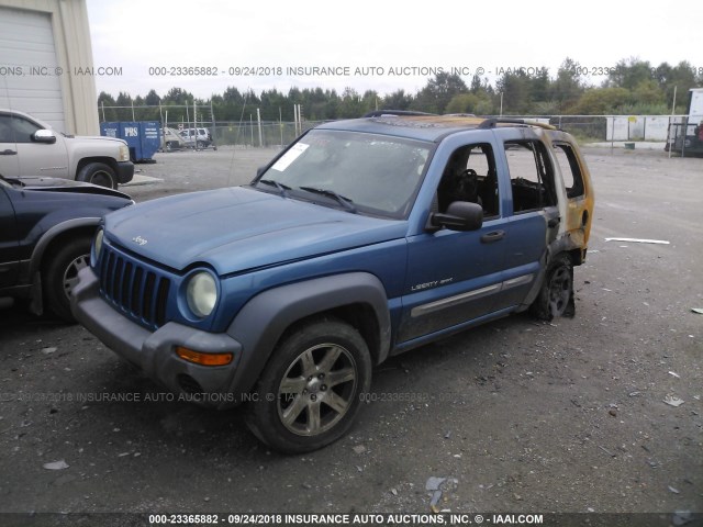 1J4GK48K03W609140 - 2003 JEEP LIBERTY SPORT/FREEDOM BLUE photo 2