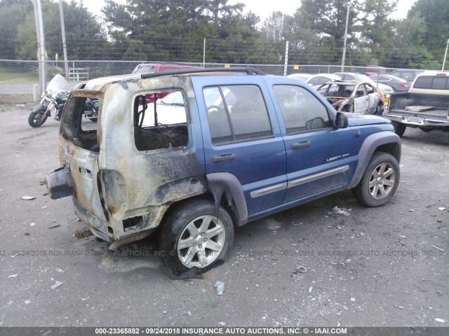 1J4GK48K03W609140 - 2003 JEEP LIBERTY SPORT/FREEDOM ლურჯი ფოტო 4