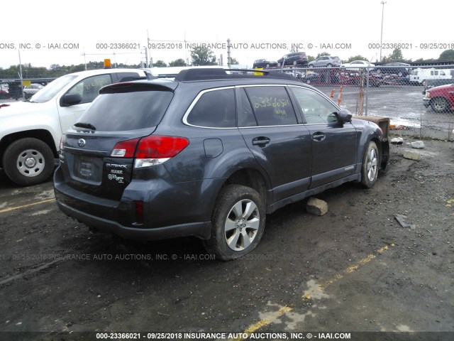 4S4BRBKC1B3436368 - 2011 SUBARU OUTBACK 2.5I LIMITED GRAY photo 4