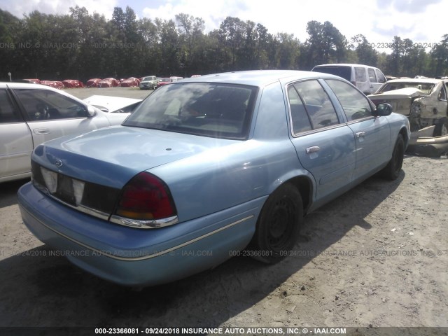 2FAFP71W7WX148583 - 1998 FORD CROWN VICTORIA POLICE INTERCEPTOR BLUE photo 4