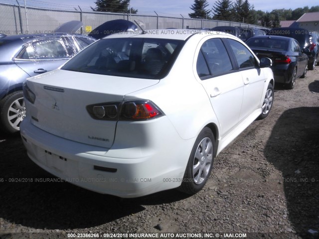 JA32U2FU8FU000735 - 2015 MITSUBISHI LANCER ES WHITE photo 4