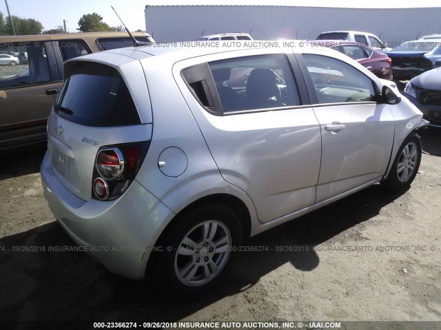 1G1JA6SH2C4131945 - 2012 CHEVROLET SONIC LS SILVER photo 4