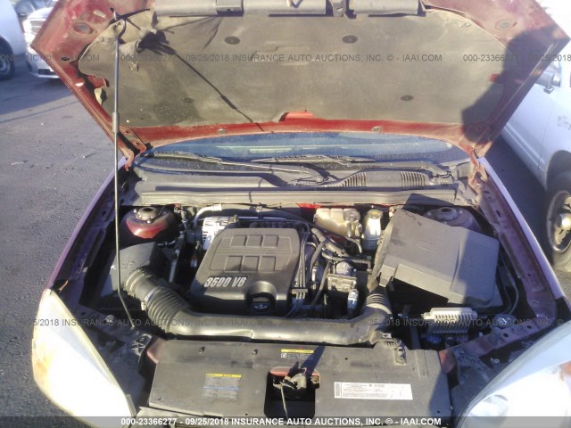 1G1ZT52855F310088 - 2005 CHEVROLET MALIBU LS ბურგუნდია ფოტო 10