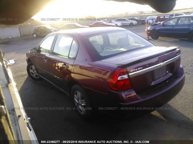1G1ZT52855F310088 - 2005 CHEVROLET MALIBU LS ბურგუნდია ფოტო 3