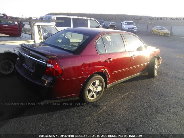 1G1ZT52855F310088 - 2005 CHEVROLET MALIBU LS ბურგუნდია ფოტო 4