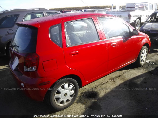 KL1TJ62664B133474 - 2004 CHEVROLET AVEO LS RED photo 4