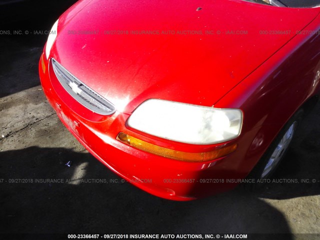 KL1TJ62664B133474 - 2004 CHEVROLET AVEO LS RED photo 6
