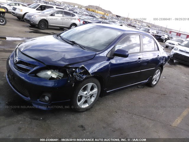 5YFBU4EE5CP030162 - 2012 TOYOTA COROLLA S/LE BLUE photo 2