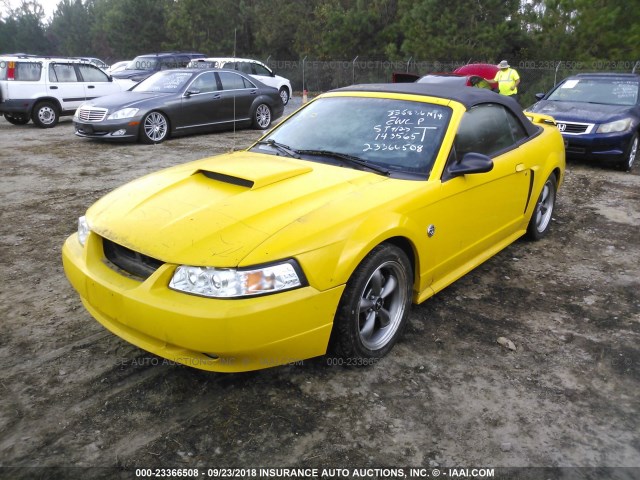 1FAFP45XX4F143565 - 2004 FORD MUSTANG GT YELLOW photo 2