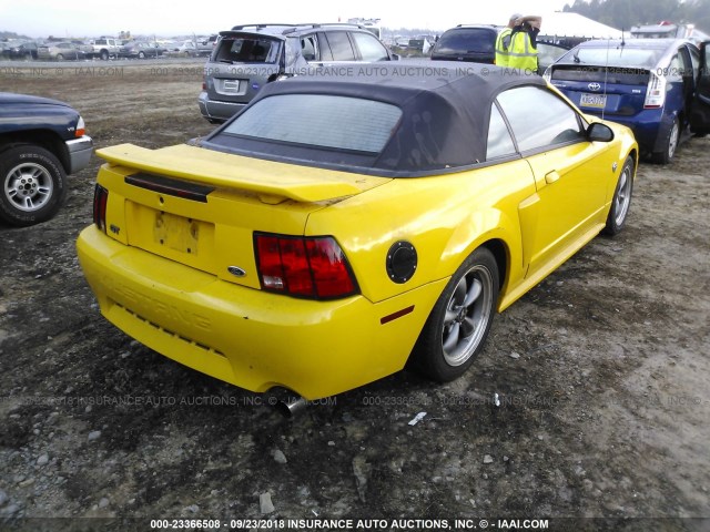 1FAFP45XX4F143565 - 2004 FORD MUSTANG GT YELLOW photo 4