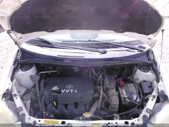 JTKKT624X65009523 - 2006 TOYOTA SCION XA WHITE photo 10