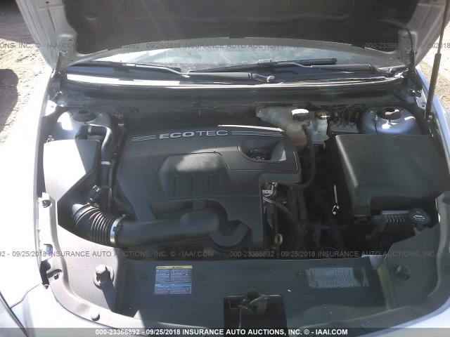 1G1ZC5EB0AF211535 - 2010 CHEVROLET MALIBU 1LT ვერცხლისფერი ფოტო 10