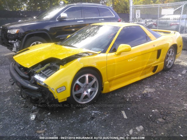 JH4NA1182TT000032 - 1996 ACURA NSX T YELLOW photo 2