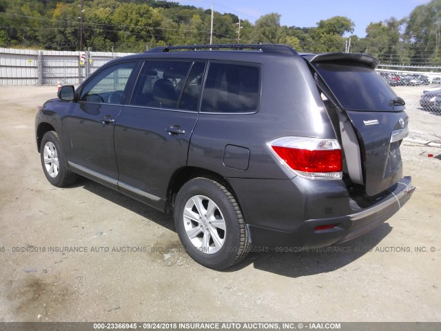 5TDZK3EH1DS104436 - 2013 TOYOTA HIGHLANDER PLUS/SE GRAY photo 3