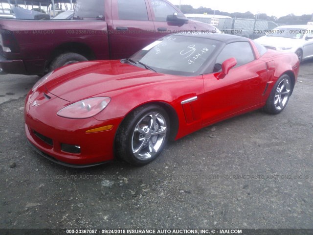 1G1YW2DW9B5106585 - 2011 CHEVROLET CORVETTE GRAND SPORT RED photo 2