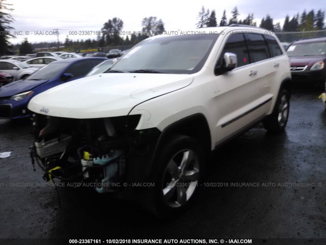 1C4RJFCG3CC241327 - 2012 JEEP GRAND CHEROKEE OVERLAND WHITE photo 2