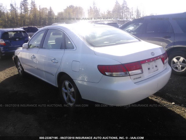 KMHFC46D37A209638 - 2007 HYUNDAI AZERA GLS WHITE photo 3