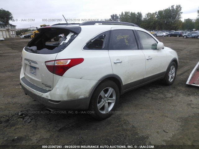 KM8NUDCC8BU155880 - 2011 HYUNDAI VERACRUZ GLS/LIMITED WHITE photo 4