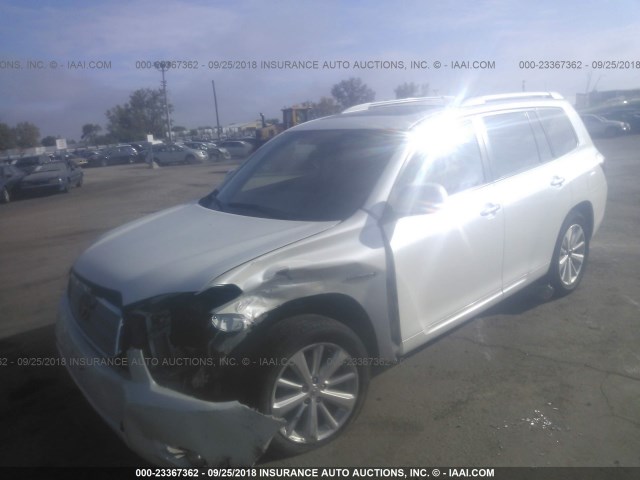 JTEEW44A082010361 - 2008 TOYOTA HIGHLANDER HYBRID LIMITED WHITE photo 2