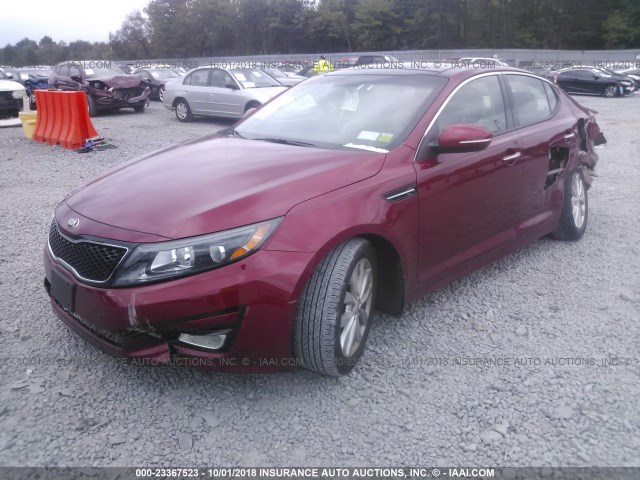 5XXGN4A71FG423454 - 2015 KIA OPTIMA RED photo 2