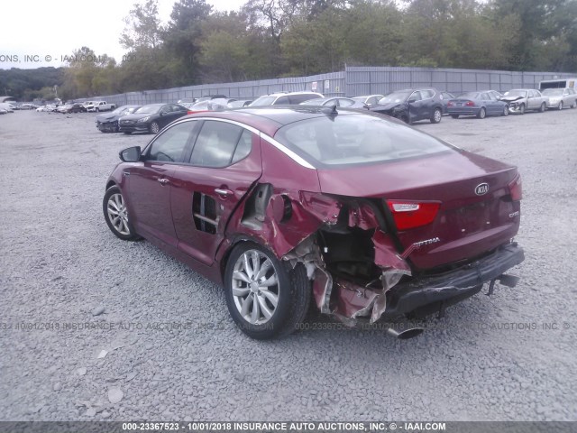 5XXGN4A71FG423454 - 2015 KIA OPTIMA RED photo 3