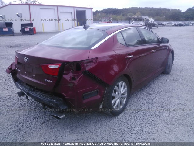 5XXGN4A71FG423454 - 2015 KIA OPTIMA RED photo 4