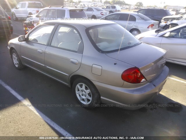 KNAFB121135290446 - 2003 KIA SPECTRA LS Champagne photo 3