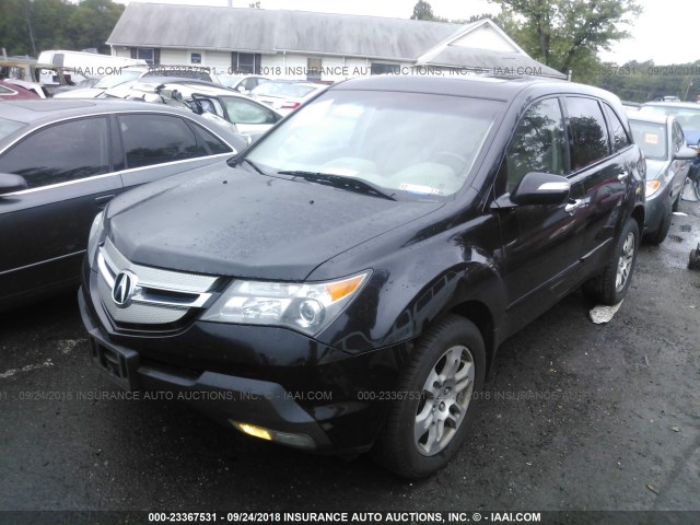 2HNYD283X8H506020 - 2008 ACURA MDX TECHNOLOGY BLACK photo 2