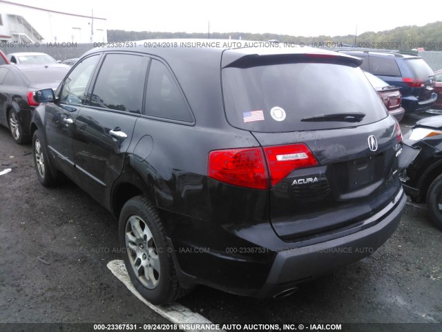 2HNYD283X8H506020 - 2008 ACURA MDX TECHNOLOGY BLACK photo 3