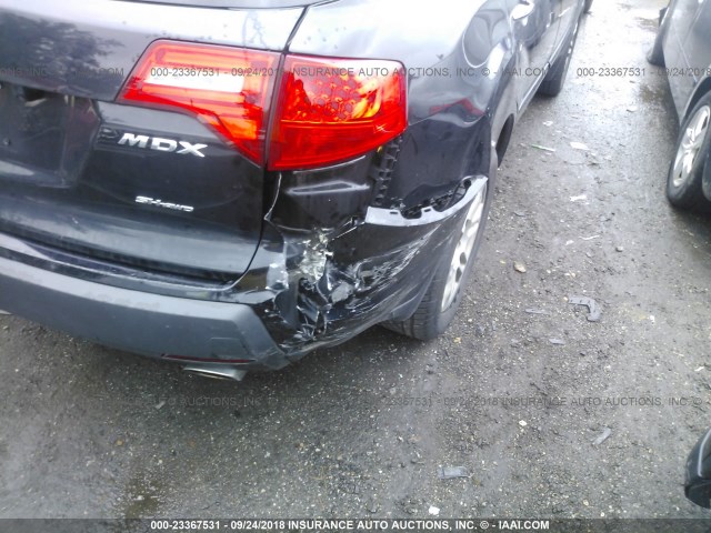 2HNYD283X8H506020 - 2008 ACURA MDX TECHNOLOGY BLACK photo 6