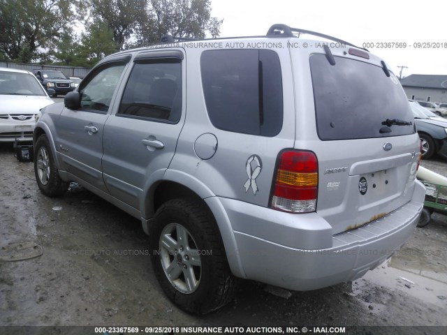 1FMCU96H26KA08449 - 2006 FORD ESCAPE HEV SILVER photo 3