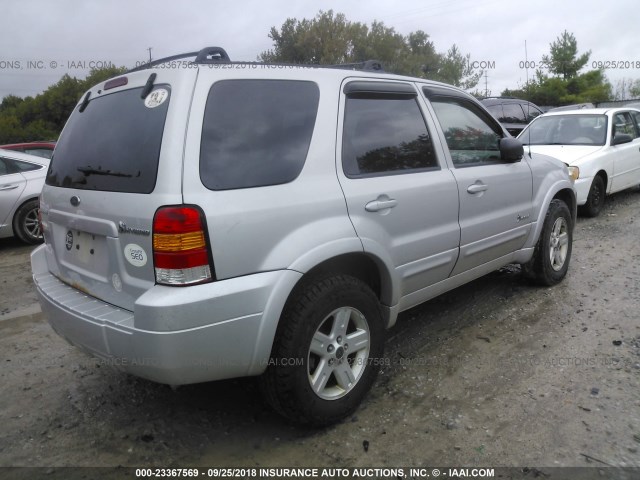 1FMCU96H26KA08449 - 2006 FORD ESCAPE HEV SILVER photo 4