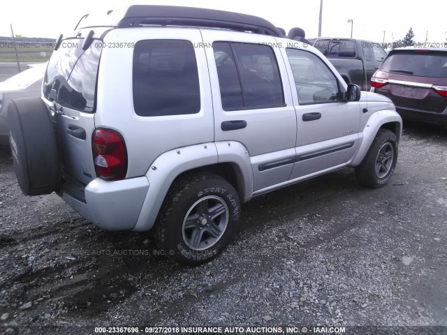 1J8GL38KX4W115438 - 2004 JEEP LIBERTY RENEGADE SILVER photo 4