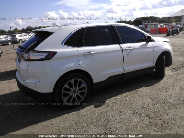 2FMTK3K87FBB79460 - 2015 FORD EDGE TITANIUM WHITE photo 4