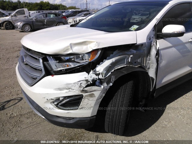 2FMTK3K87FBB79460 - 2015 FORD EDGE TITANIUM WHITE photo 6